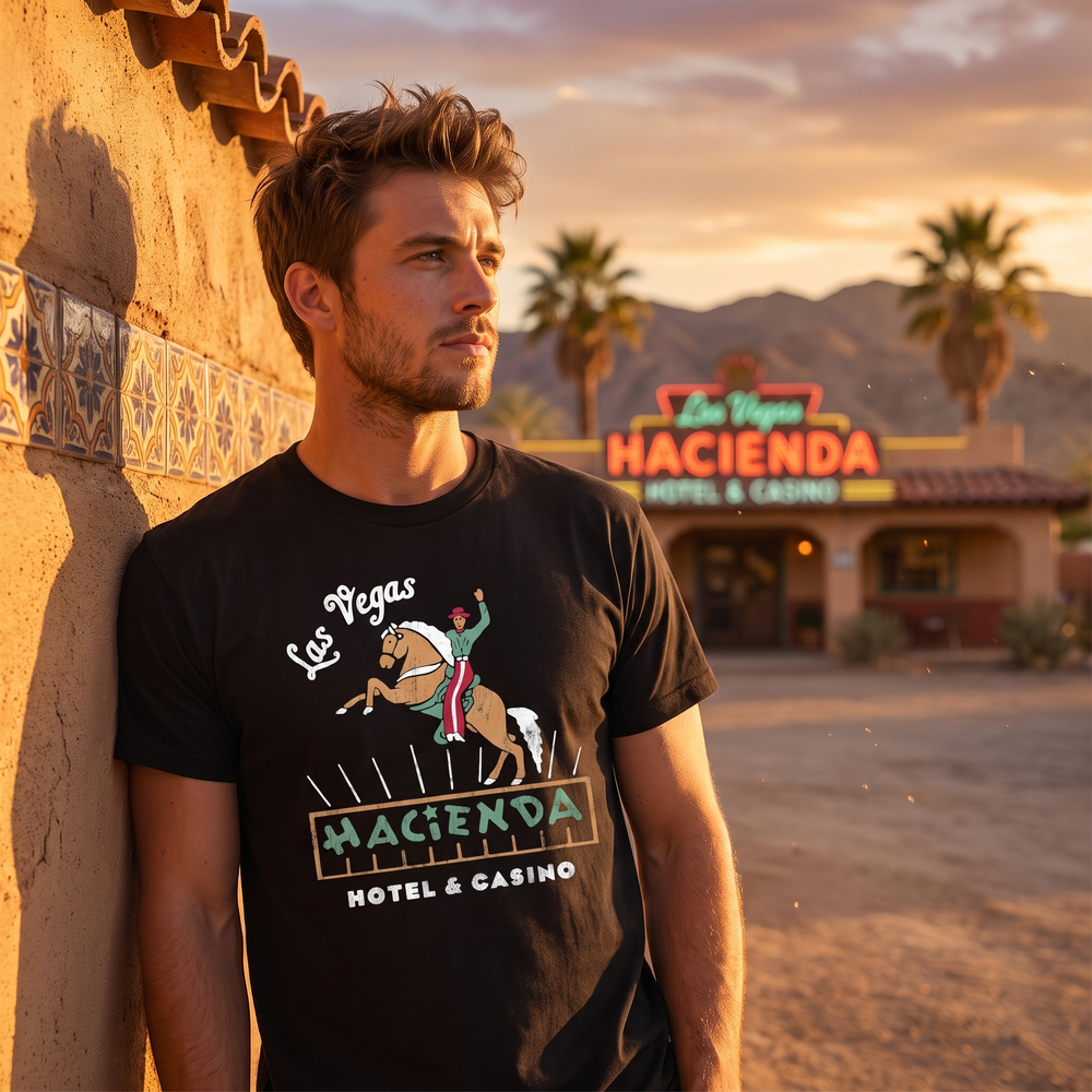Hacienda Hotel Casino Cowboy T-Shirt - lifestyle photo
