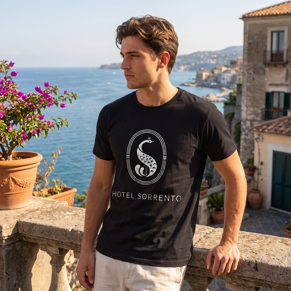 Hotel Sorrento Peacock T-Shirt - lifestyle photo
